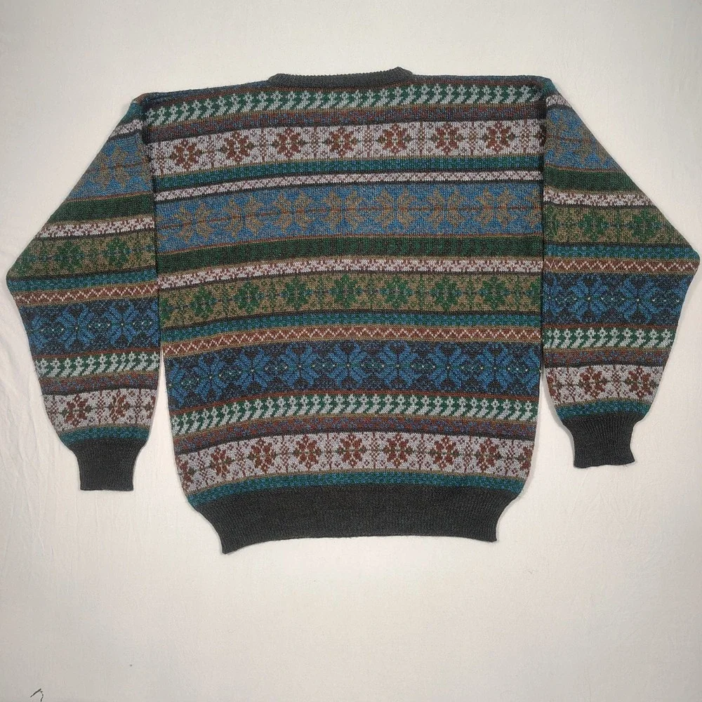 Brian MacNeil Sweater Mens 2XT VTG Fair Isle Wool Blend Multi Color Knitwear